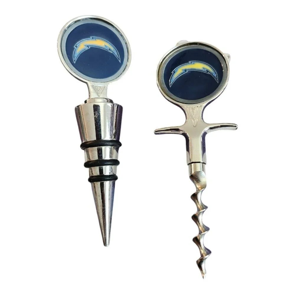 San Diego‎ Chargers NFL Bundle: Bottle Stopper Corkscrew & Flag NWT